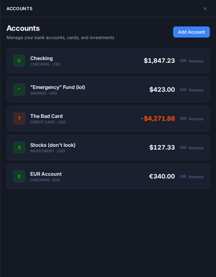 money in different currencies? sure